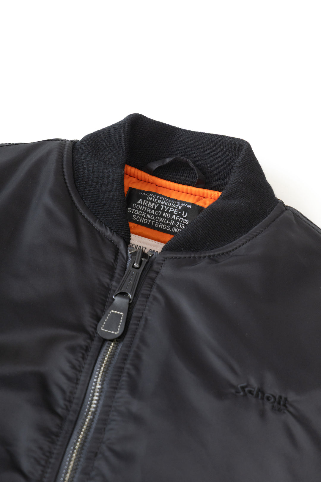 Schott N.Y.C - 90's Nylon Bomber Jacket - Black