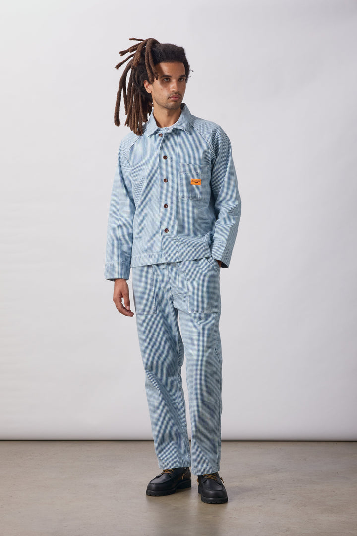 Service Works -  House Gingham Chef Pants - Blue