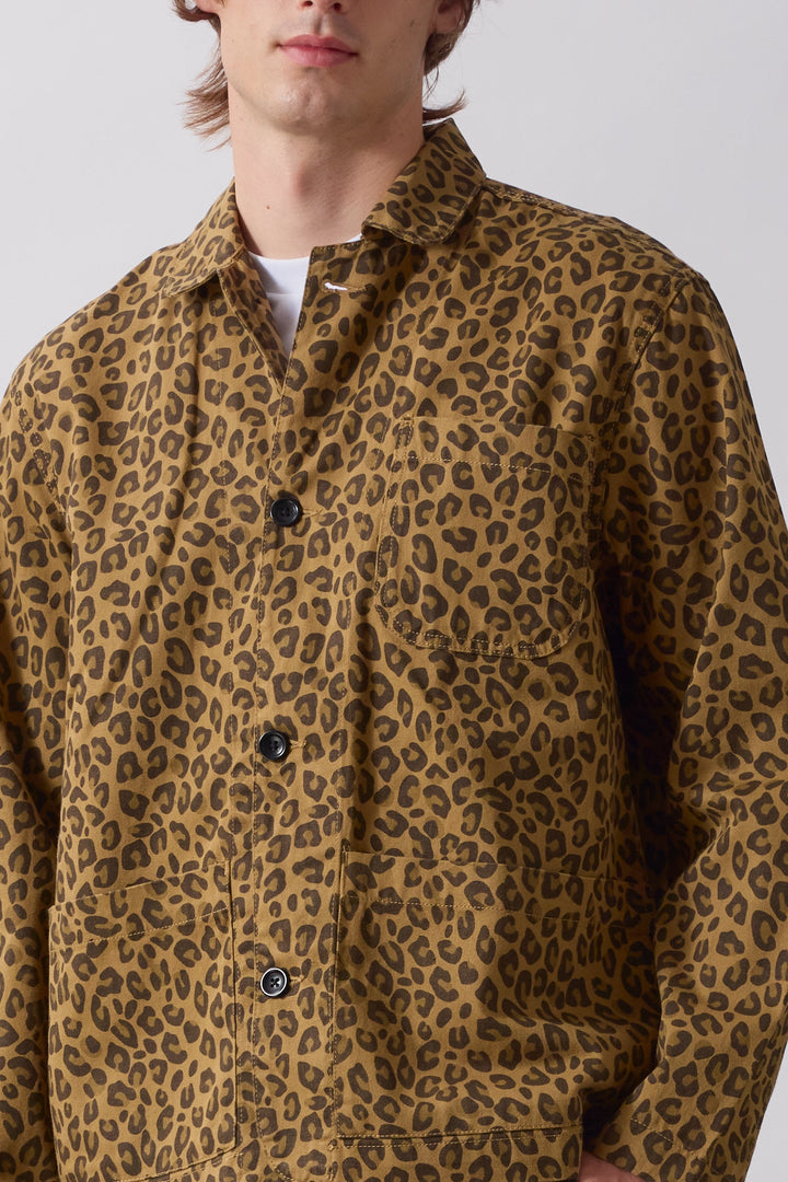 Service Works -  Patterned Easy Chef Shirt - Brown Leopard