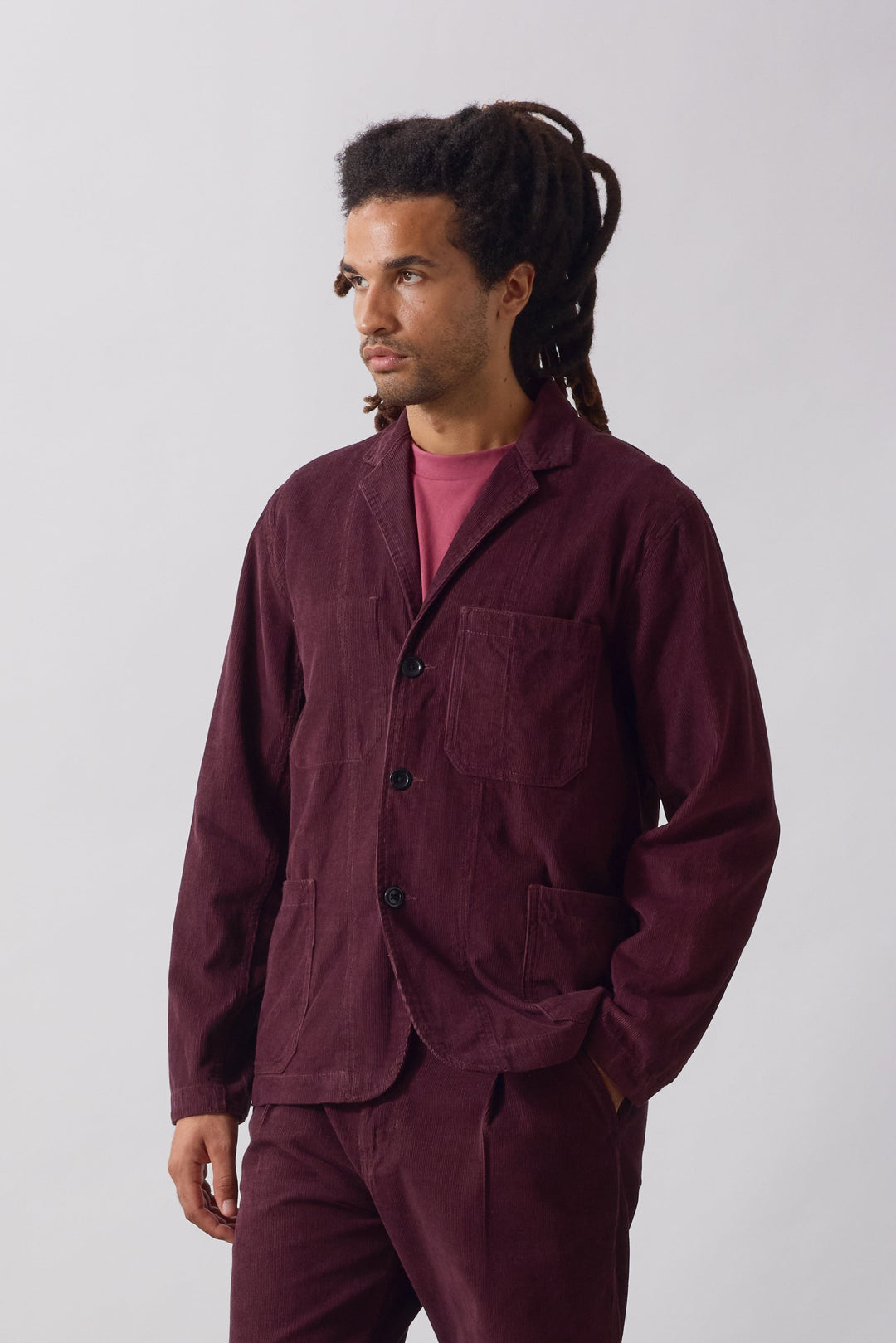 Service Works -  Fine Cord Server Suit Jacket - Burgundy