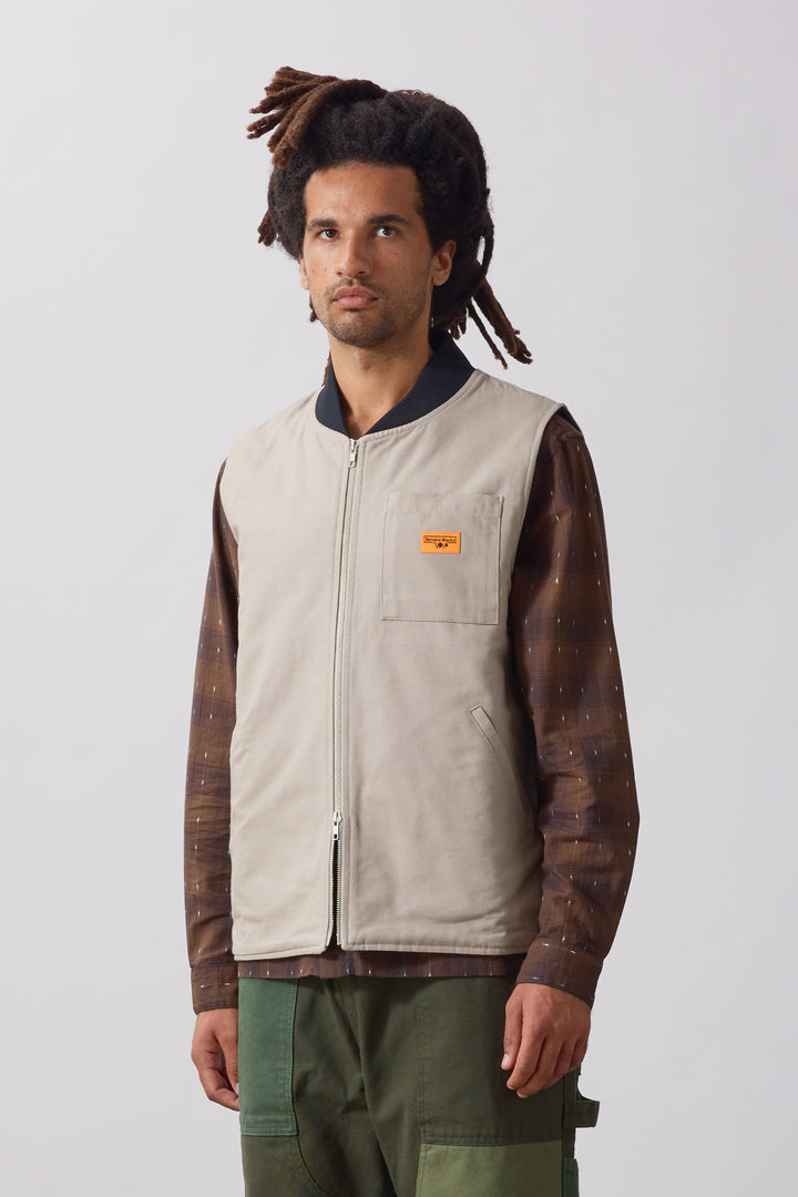Service Works - Padded Work Vest Jacket - Stone