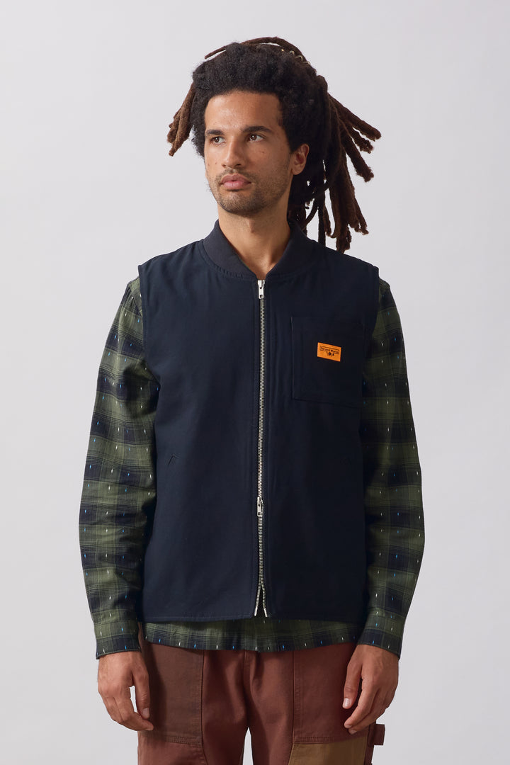 Padded Work Vest Jacket - Black