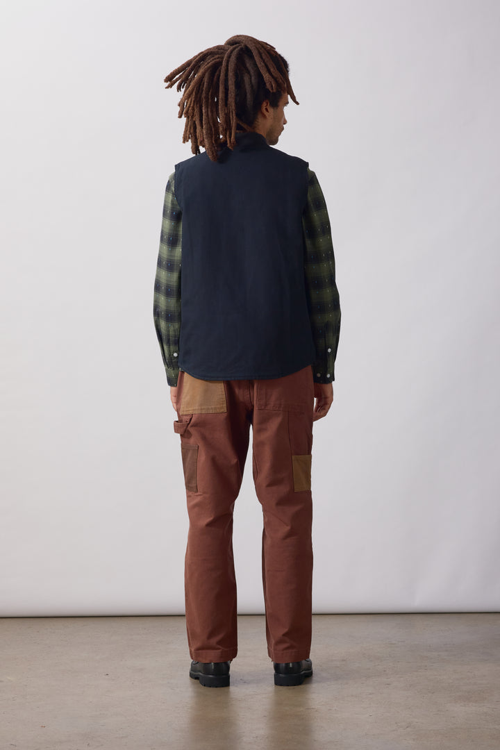 Padded Work Vest Jacket - Black