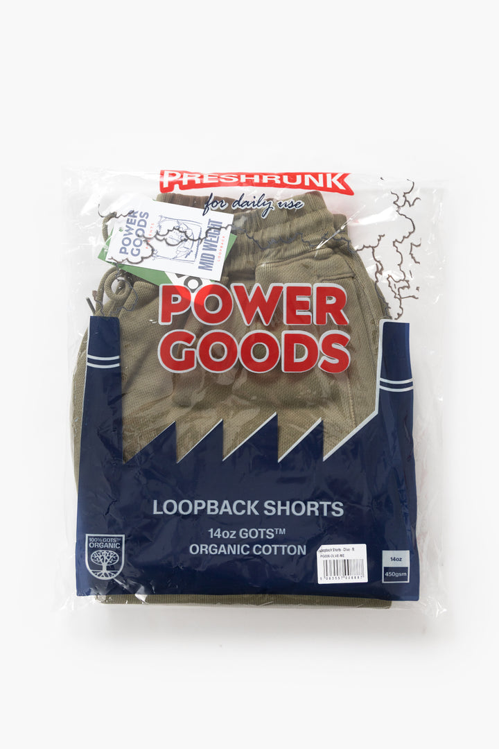 Power Goods - Loopback Sweat Shorts - Olive
