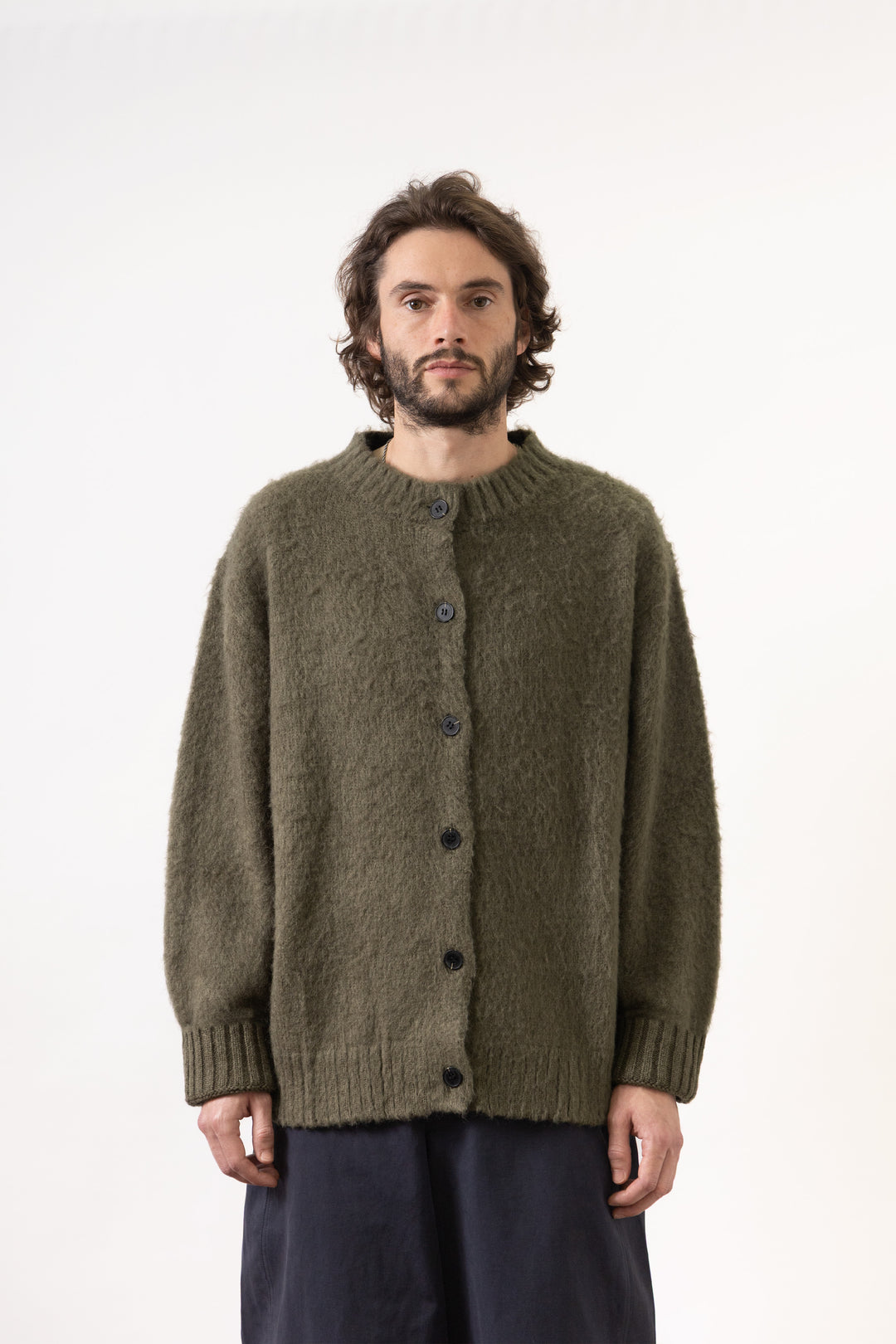 Blacksmith - Stand Collar Cardigan - Olive