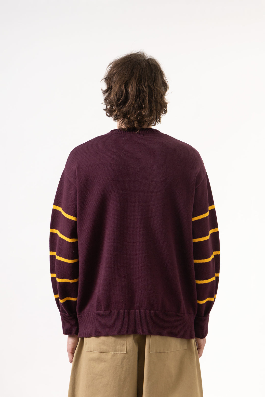 Blacksmith - Banded Sleeve Sweater - Maroon