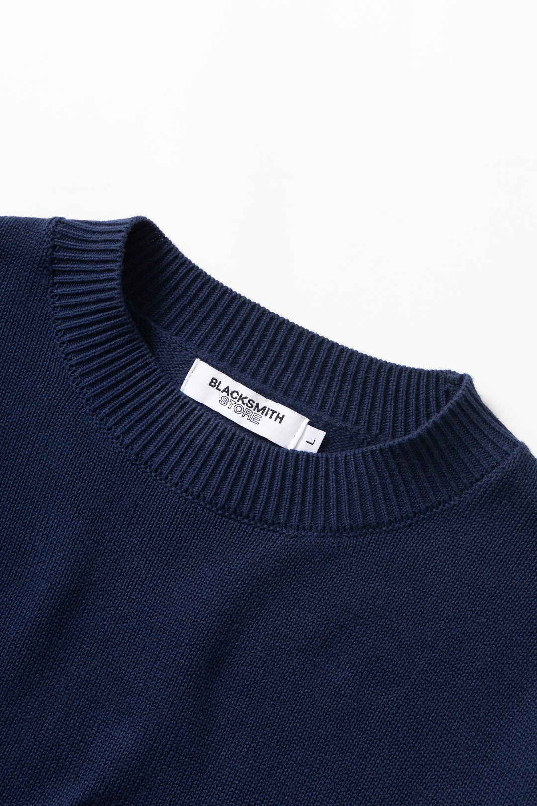 Blacksmith - Banded Sleeve Sweater - Navy