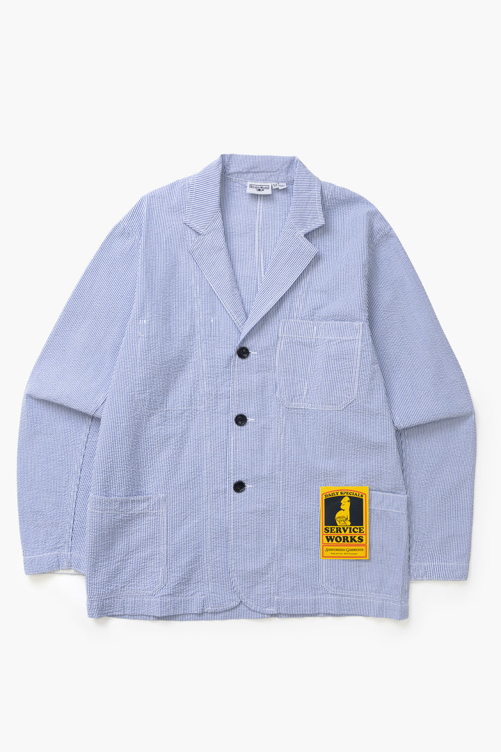 Service Works - Seersucker Server Suit Jacket - Navy Stripe