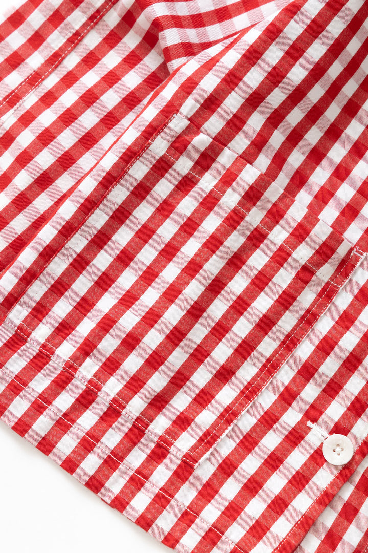 Service Works - Women's Cropped Work Jacket - Red Gingham