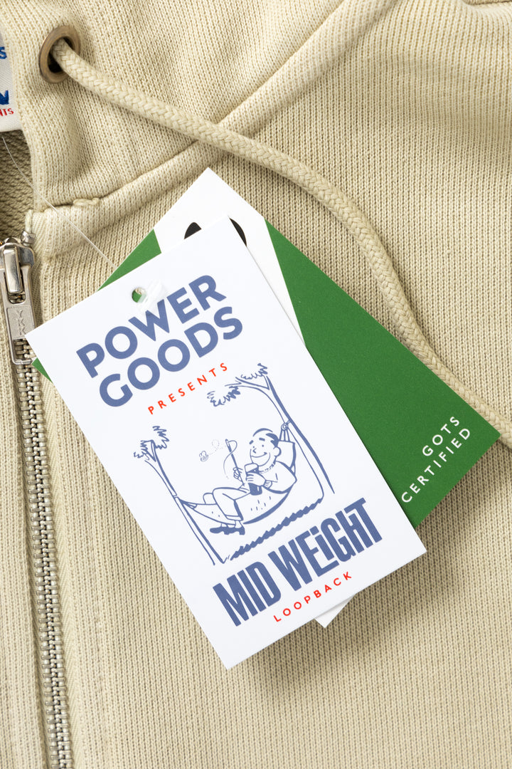 Power Goods - Loopback Zip Hoodie - Bone
