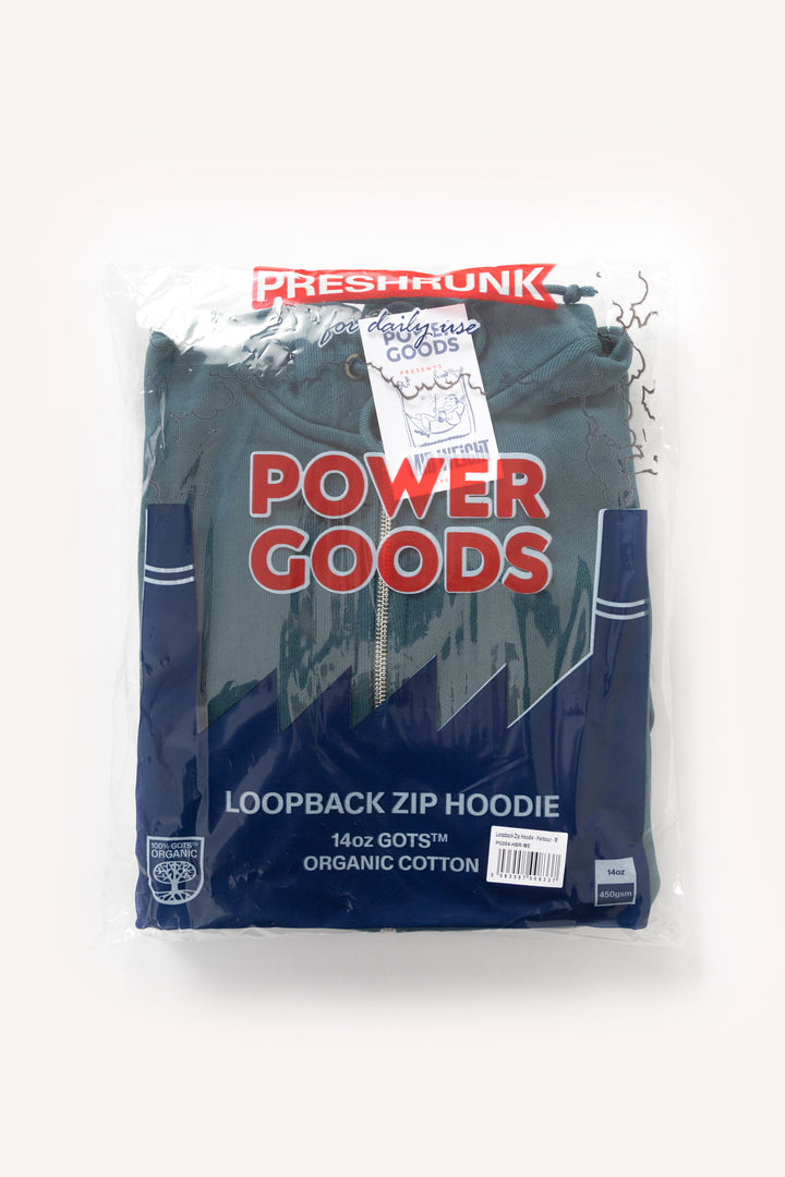 Power Goods - Loopback Zip Hoodie - Harbour