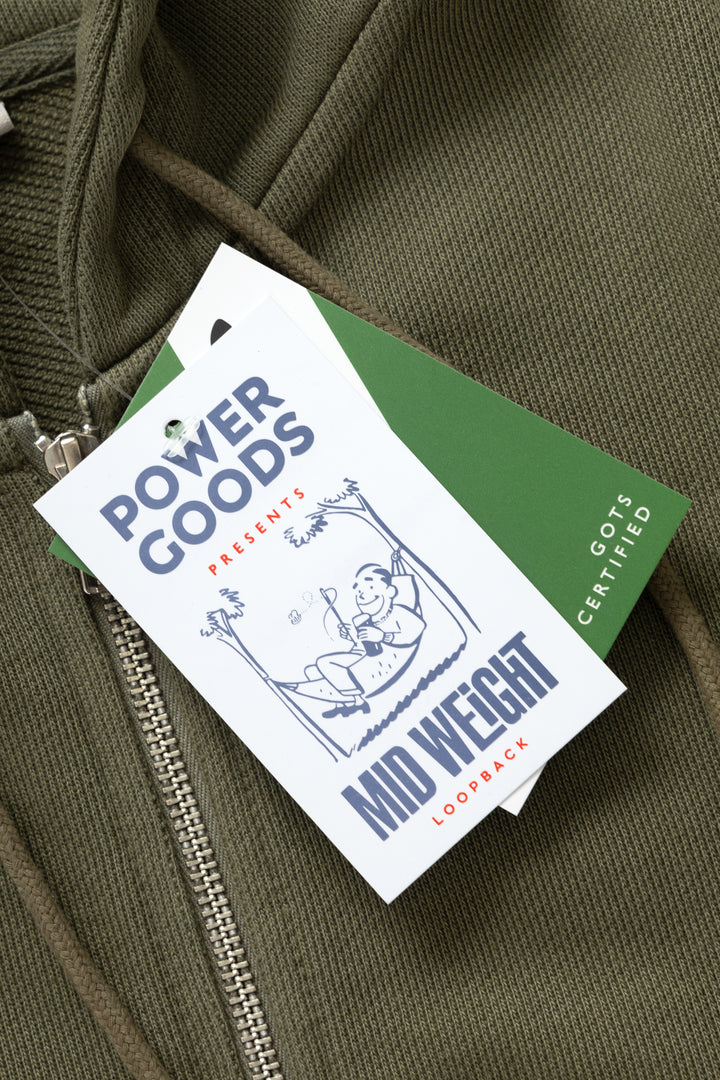 Power Goods - Loopback Zip Hoodie - Olive