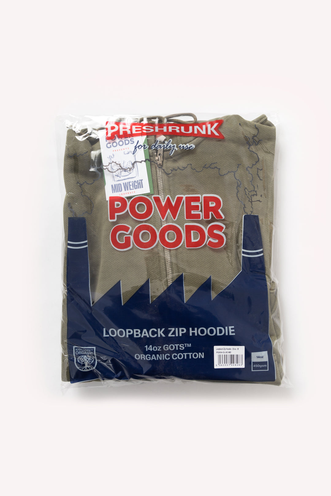 Power Goods - Loopback Zip Hoodie - Olive