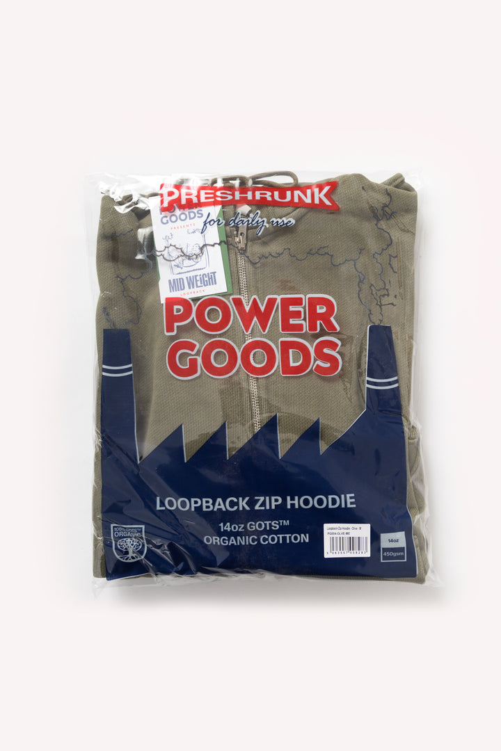 Power Goods - Loopback Zip Hoodie - Olive