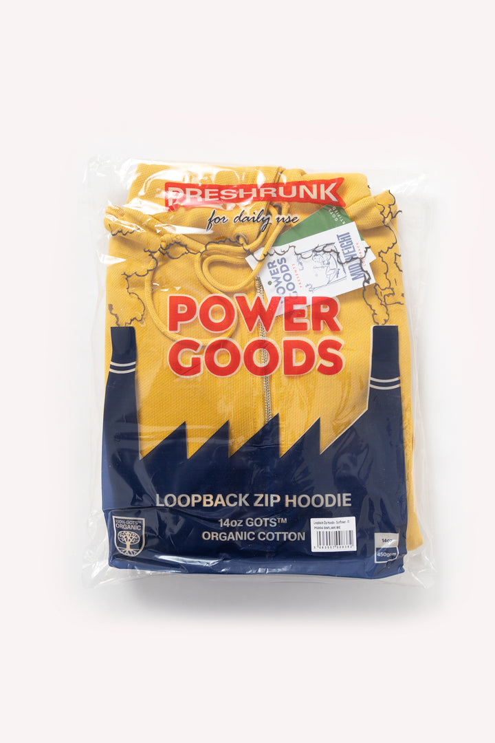 Power Goods - Loopback Zip Hoodie - Sunflower