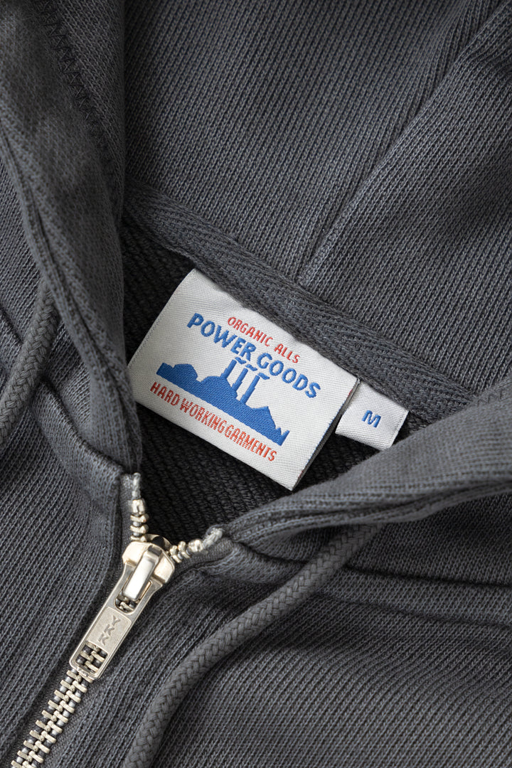 Power Goods - Loopback Zip Hoodie - Washed Black