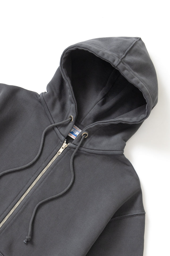Power Goods - Loopback Zip Hoodie - Washed Black