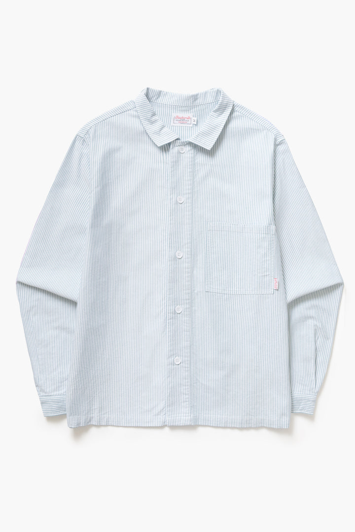 Blacksmith - 'Boxford' Utility Shirt - Green Stripe