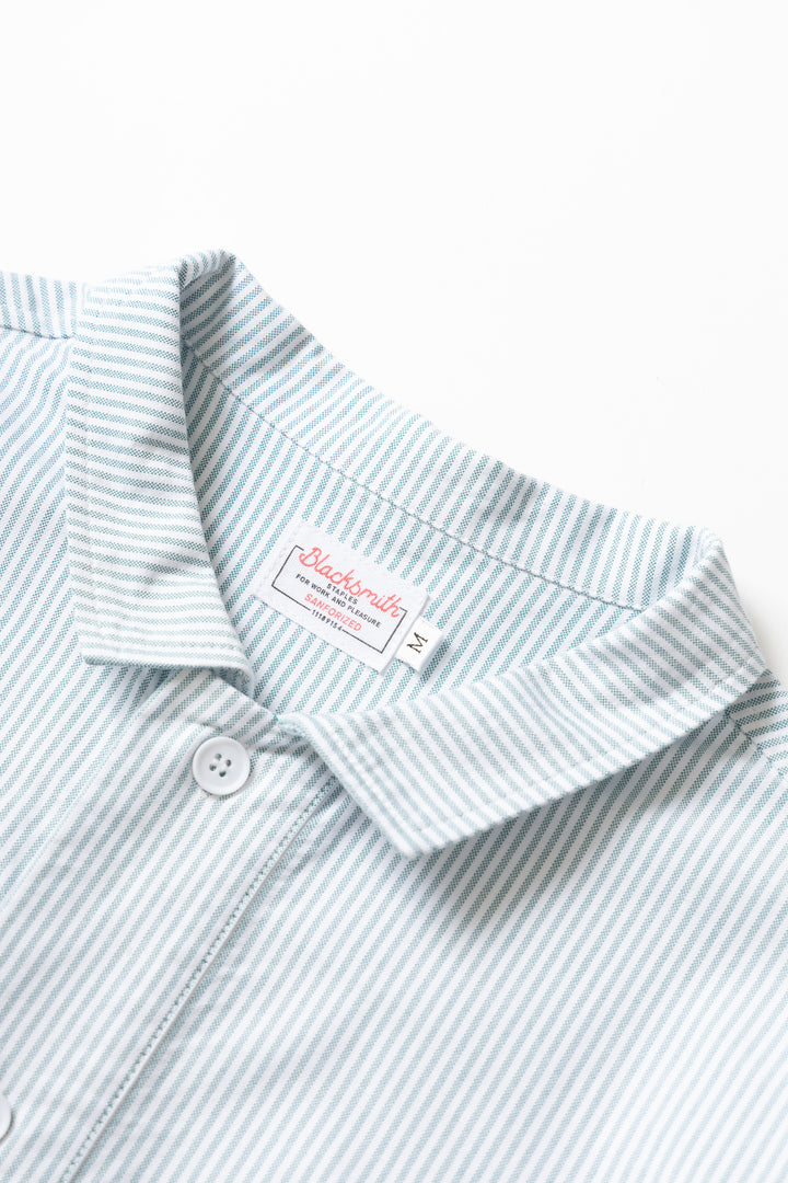 Blacksmith - 'Boxford' Utility Shirt - Green Stripe