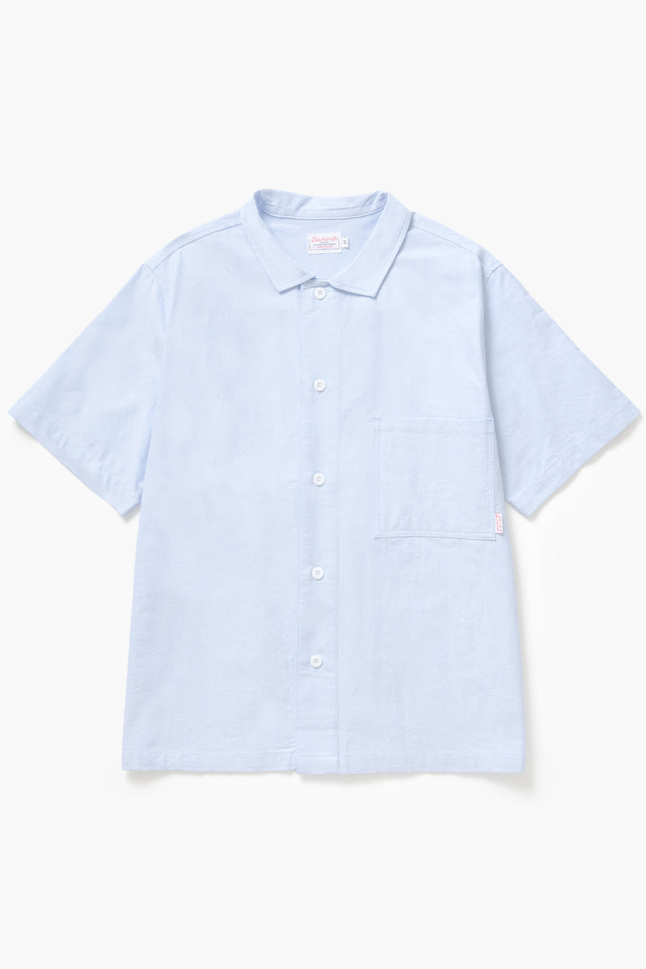 Blacksmith - 'Boxford' Short Sleeve Utility Shirt - Blue