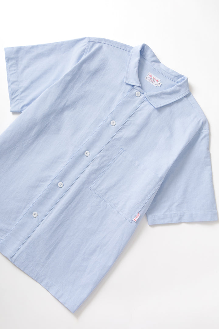 Blacksmith - 'Boxford' Short Sleeve Utility Shirt - Blue