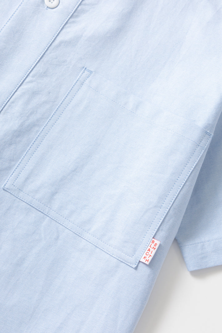 Blacksmith - 'Boxford' Short Sleeve Utility Shirt - Blue
