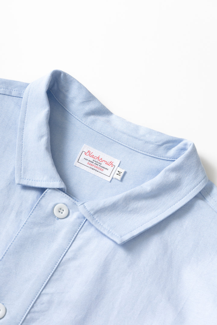 Blacksmith - 'Boxford' Short Sleeve Utility Shirt - Blue