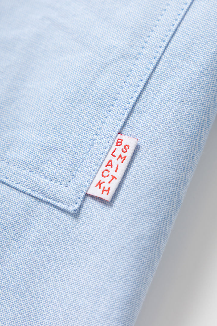 Blacksmith - 'Boxford' Short Sleeve Utility Shirt - Blue
