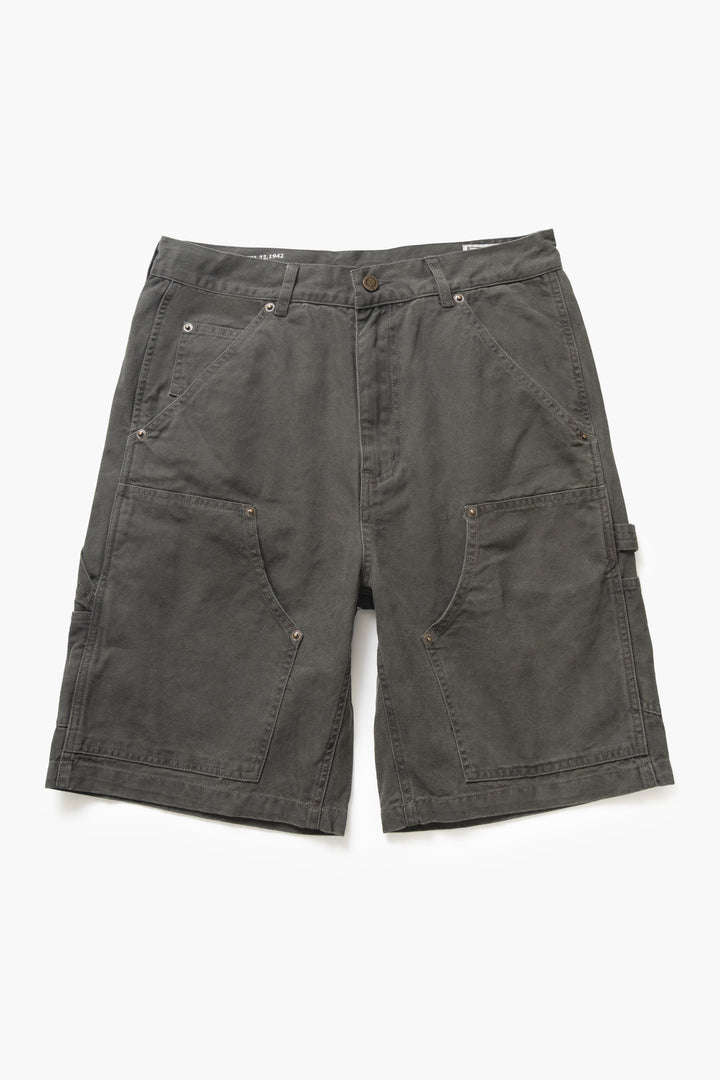 Okonkwo MFG - Aged Canvas Carpenter Shorts - Moss Green