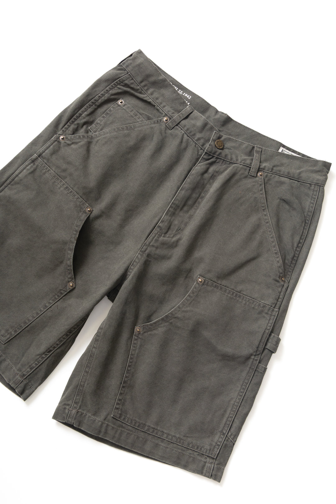 Okonkwo MFG - Aged Canvas Carpenter Shorts - Moss Green