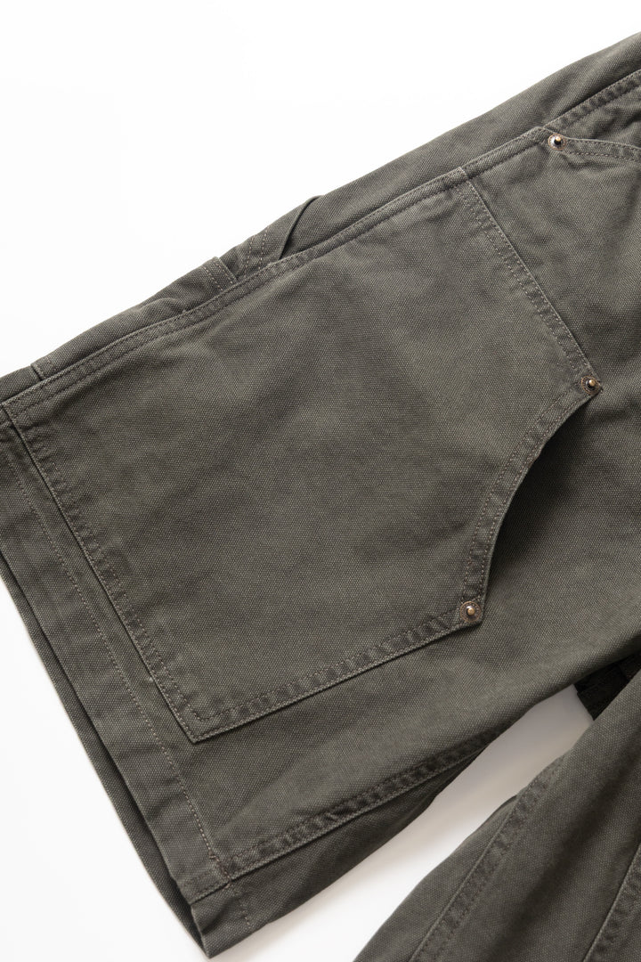 Okonkwo MFG - Aged Canvas Carpenter Shorts - Moss Green
