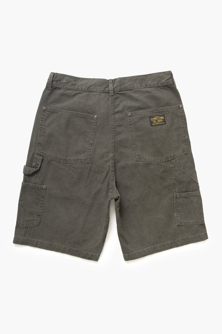 Okonkwo MFG - Aged Canvas Carpenter Shorts - Moss Green