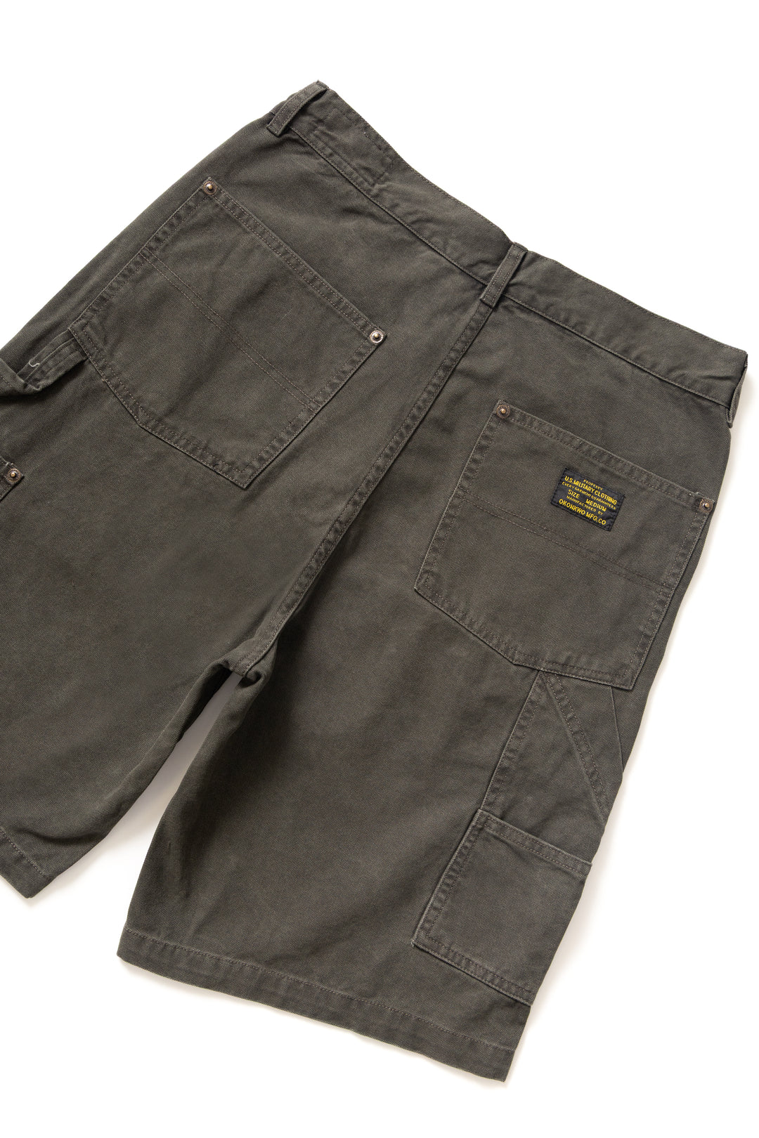 Okonkwo MFG - Aged Canvas Carpenter Shorts - Moss Green