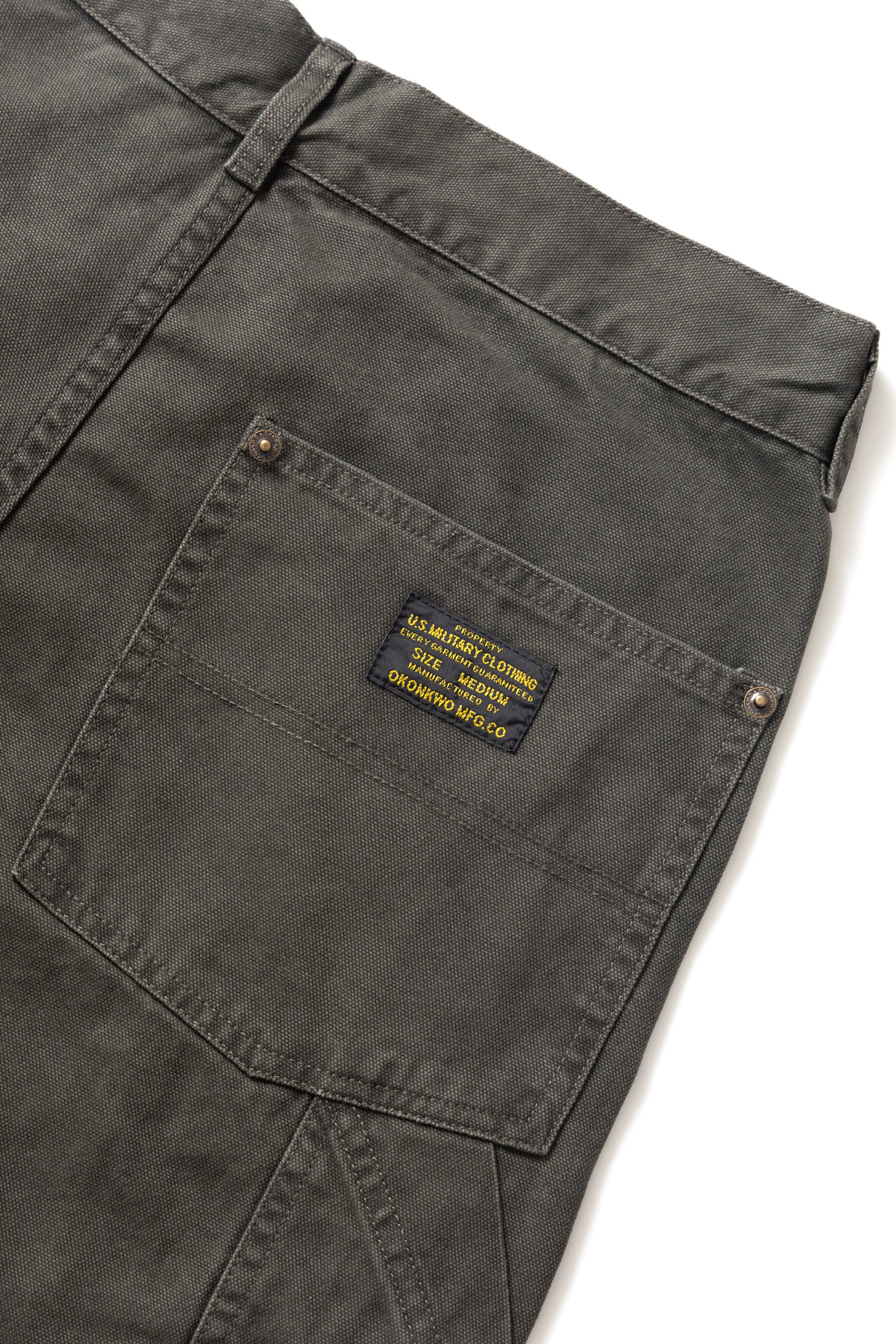 Okonkwo MFG - Aged Canvas Carpenter Shorts - Moss Green