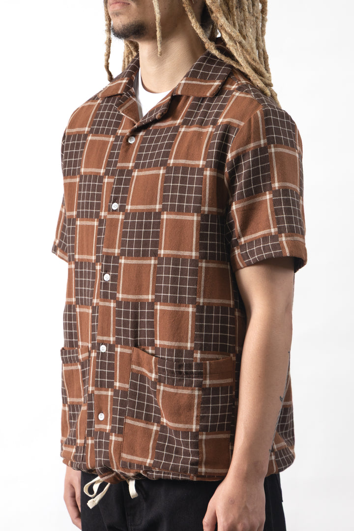 Blacksmith - Check Weave Resort Shirt - Brown