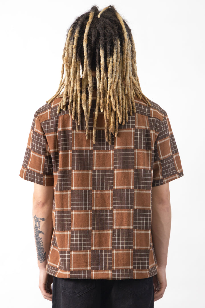 Blacksmith - Check Weave Resort Shirt - Brown