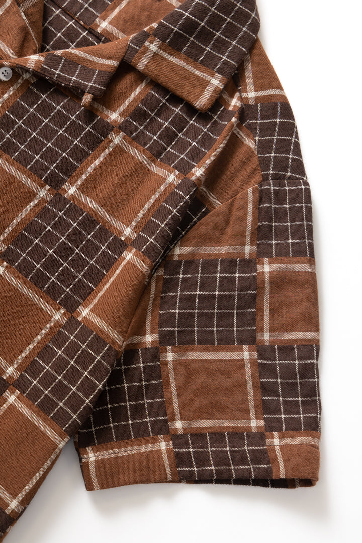 Blacksmith - Check Weave Resort Shirt - Brown