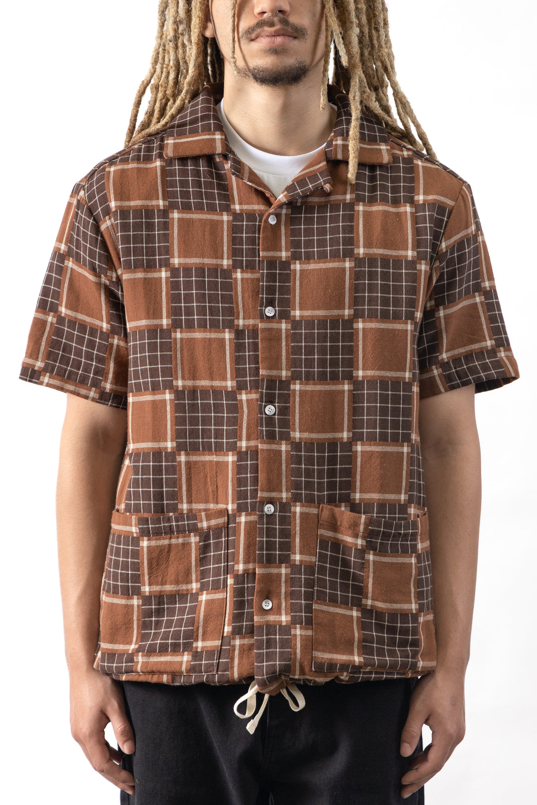 Blacksmith - Check Weave Resort Shirt - Brown