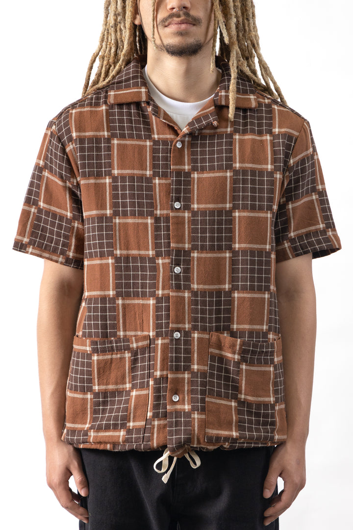 Blacksmith - Check Weave Resort Shirt - Brown