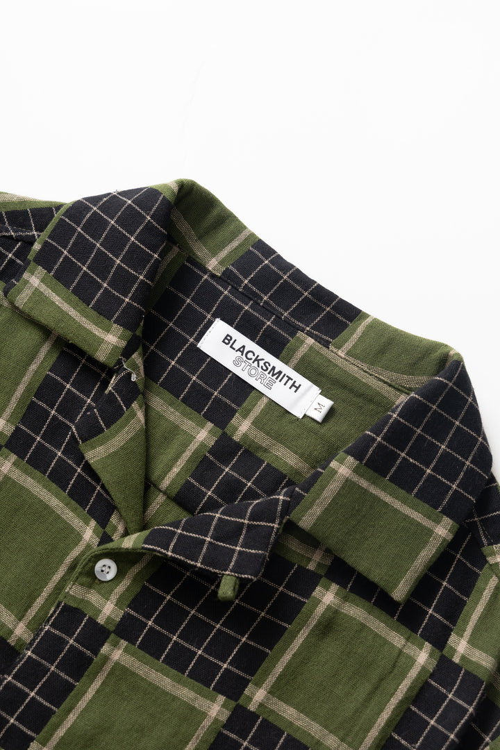 Blacksmith - Check Weave Resort Shirt - Green
