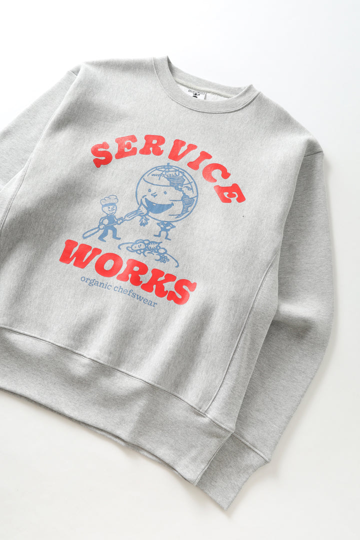 Service Works - Organic Chefswear Crewneck - Marl Grey