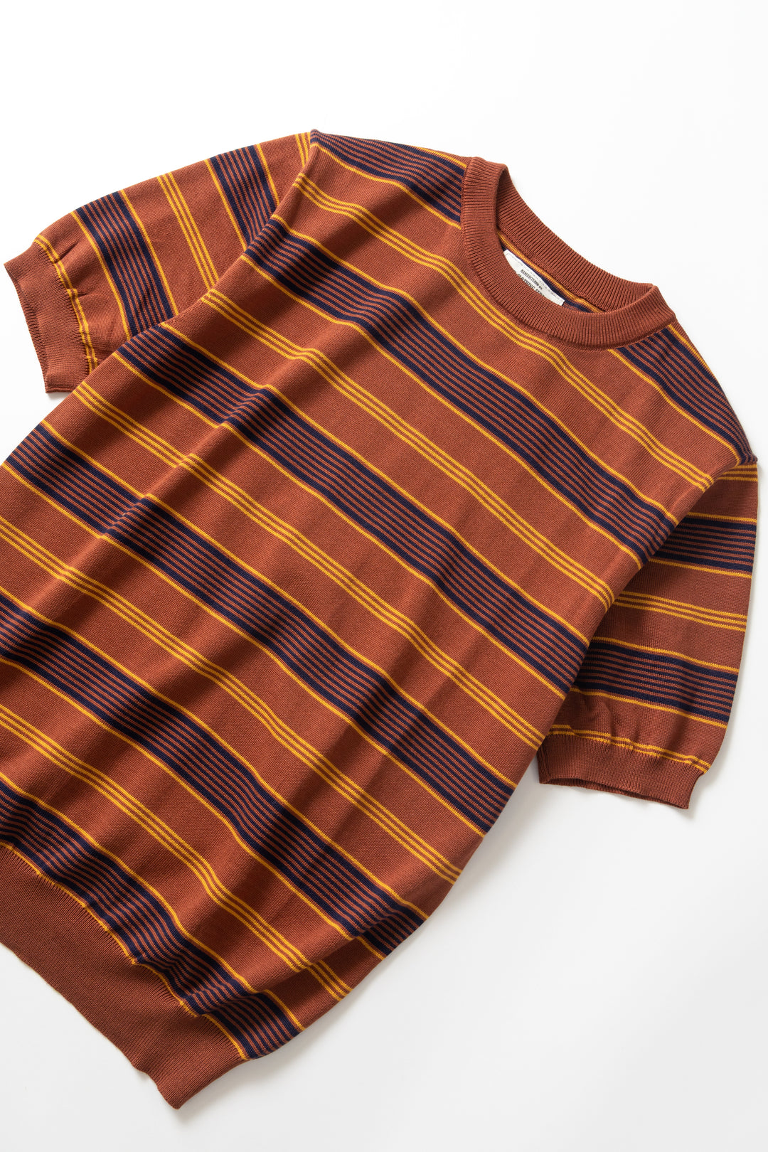 Okonkwo MFG - 50's Knitted Striped Shirt - Brown
