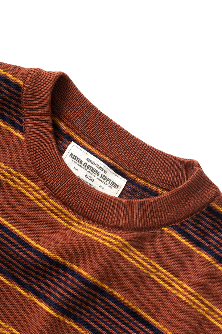 Okonkwo MFG - 50's Knitted Striped Shirt - Brown
