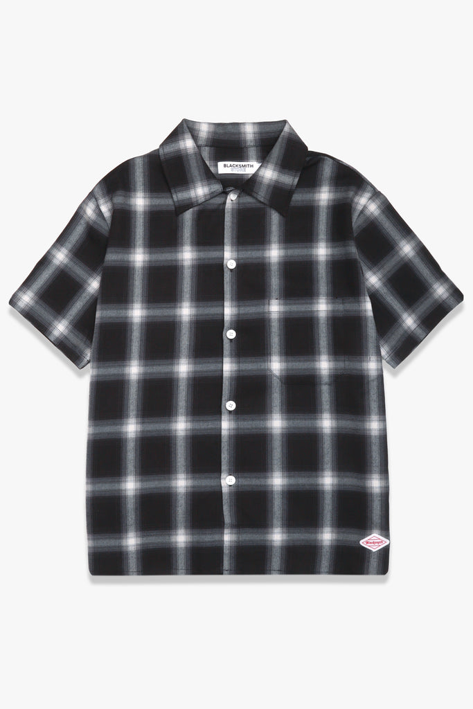 Blacksmith - Shadow Plaid Short Sleeve Shirt - Black/White