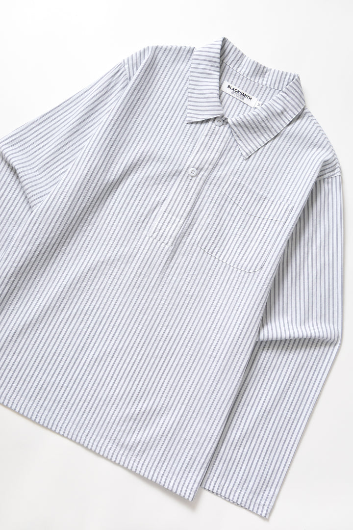 Blacksmith - Striped Two Button Popover - White
