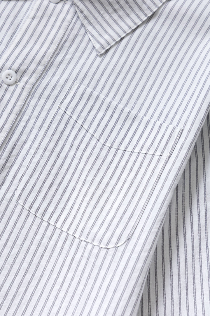 Blacksmith - Striped Two Button Popover - White