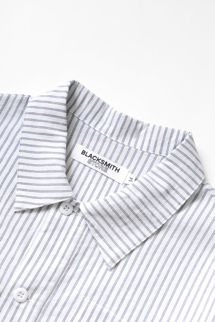 Blacksmith - Striped Two Button Popover - White