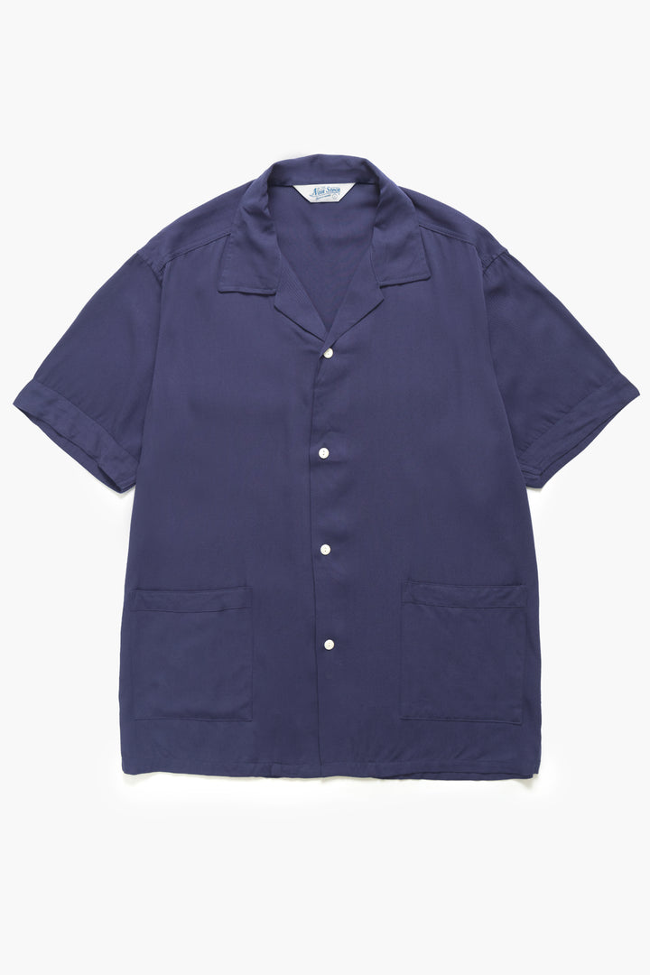 Non Stock MFG - Short Sleeve Rayon Shirt - Blue