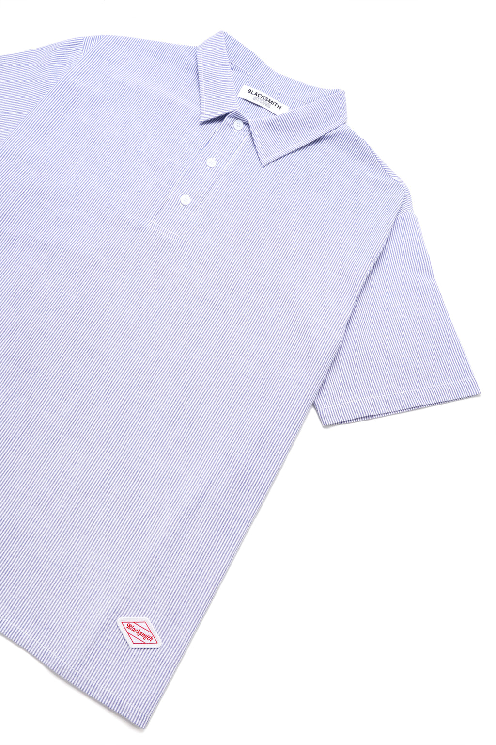 Blacksmith - Short Sleeved Popover Shirt - Blue Seersucker