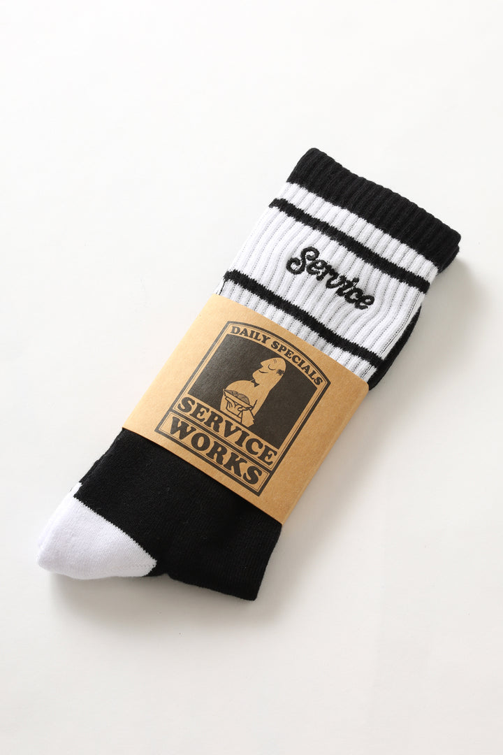 Service Works - Logo Ringer Socks - Black